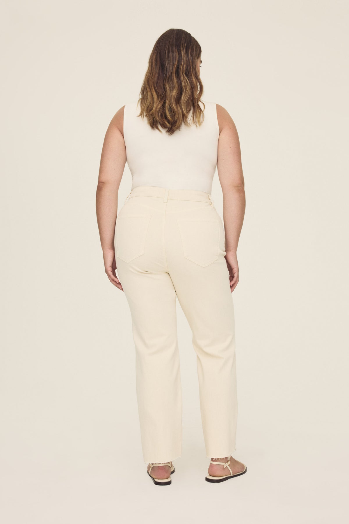 Women's Plus Straight Leg Off-White Jean