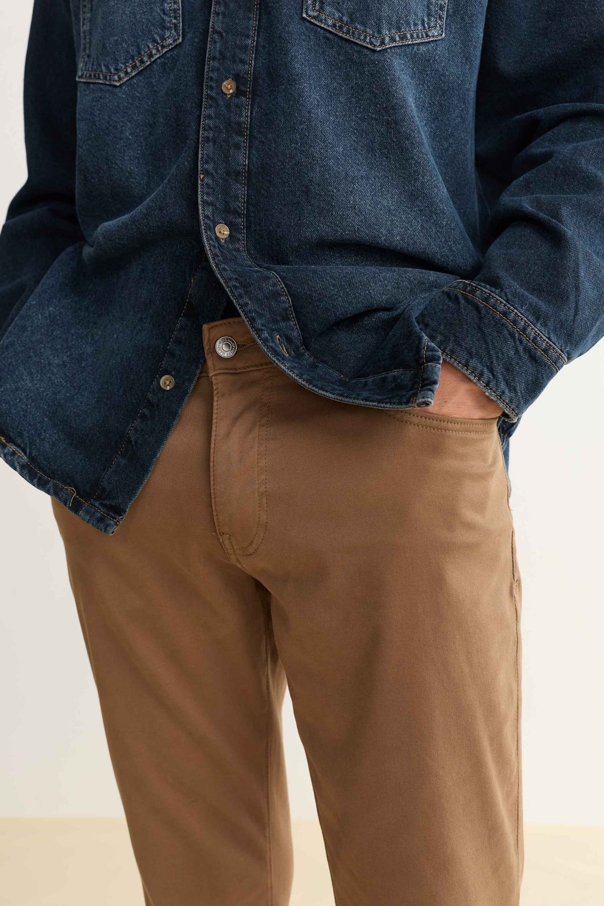 AMS - SLIM PANTS | SADDLE BROWN