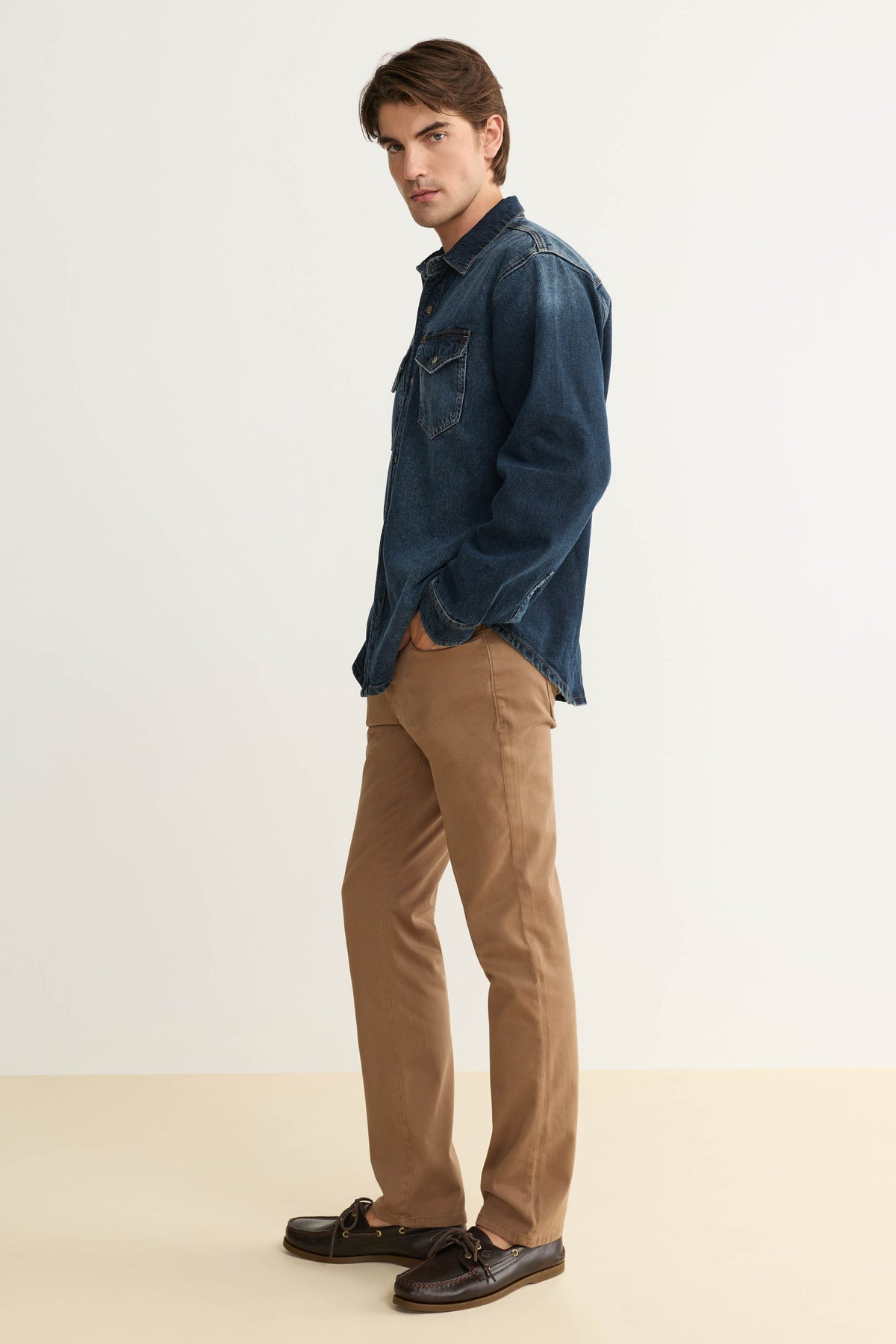 AMS - SLIM PANTS | SADDLE BROWN