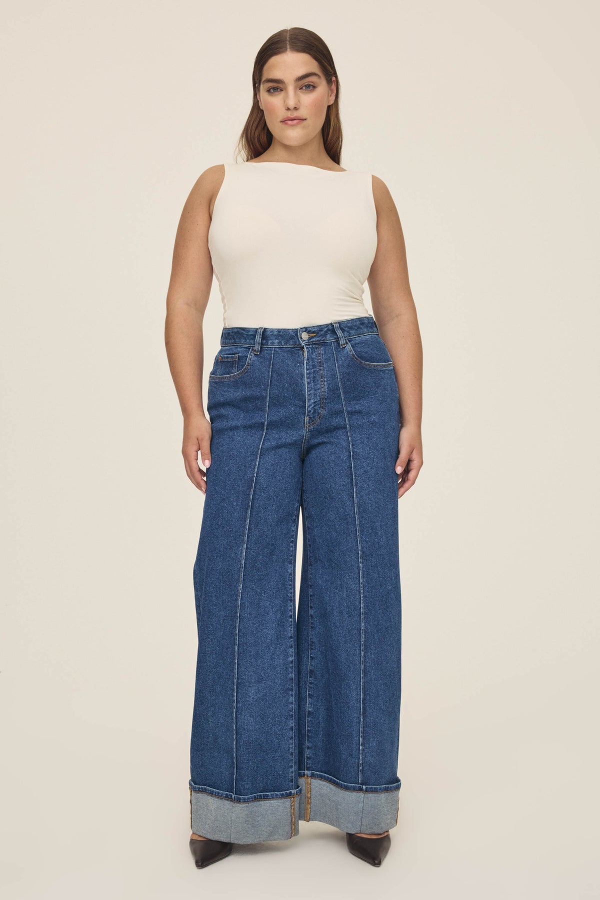 Women's Plus Wide Leg Blue Jean