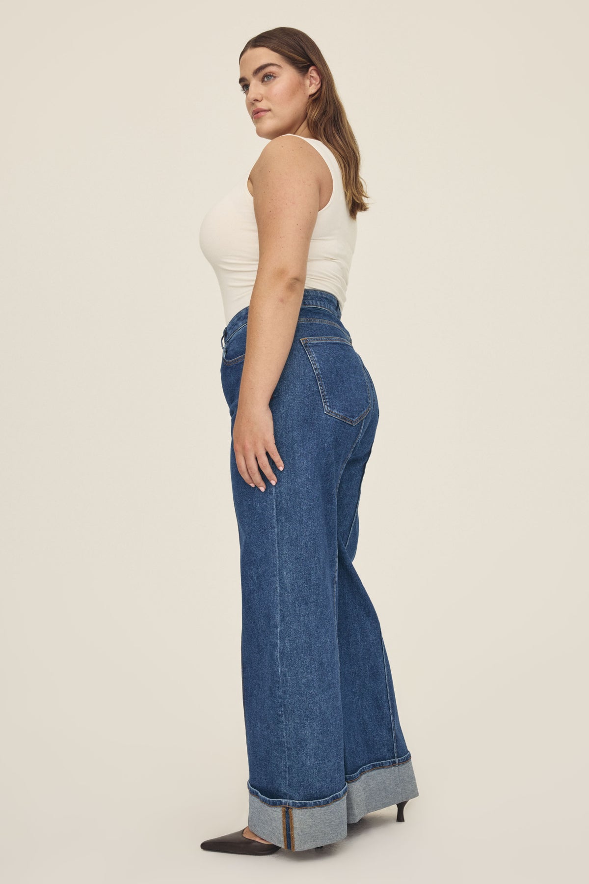 Women's Plus Wide Leg Blue Jean