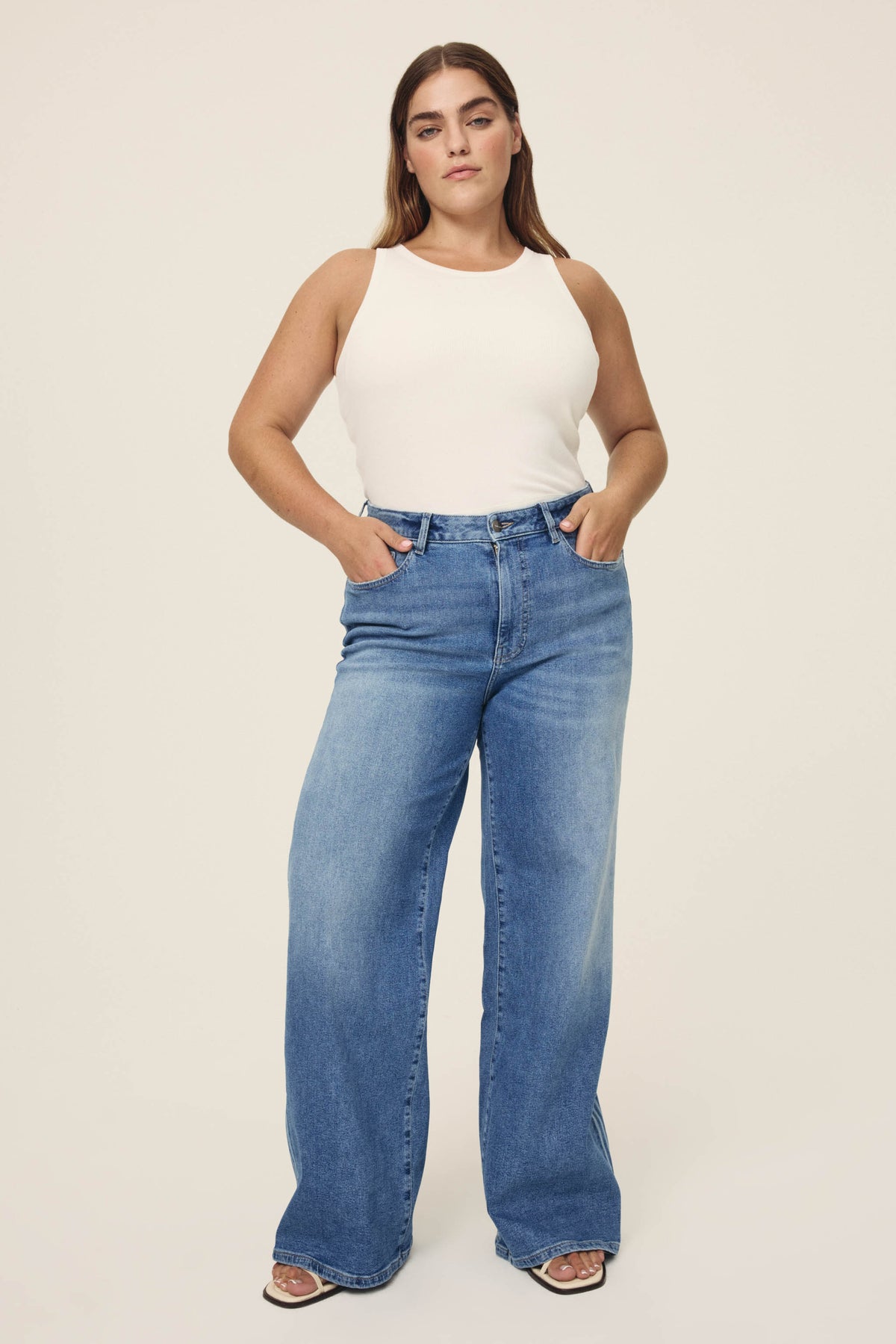 Women's Plus Wide Leg Blue Jean