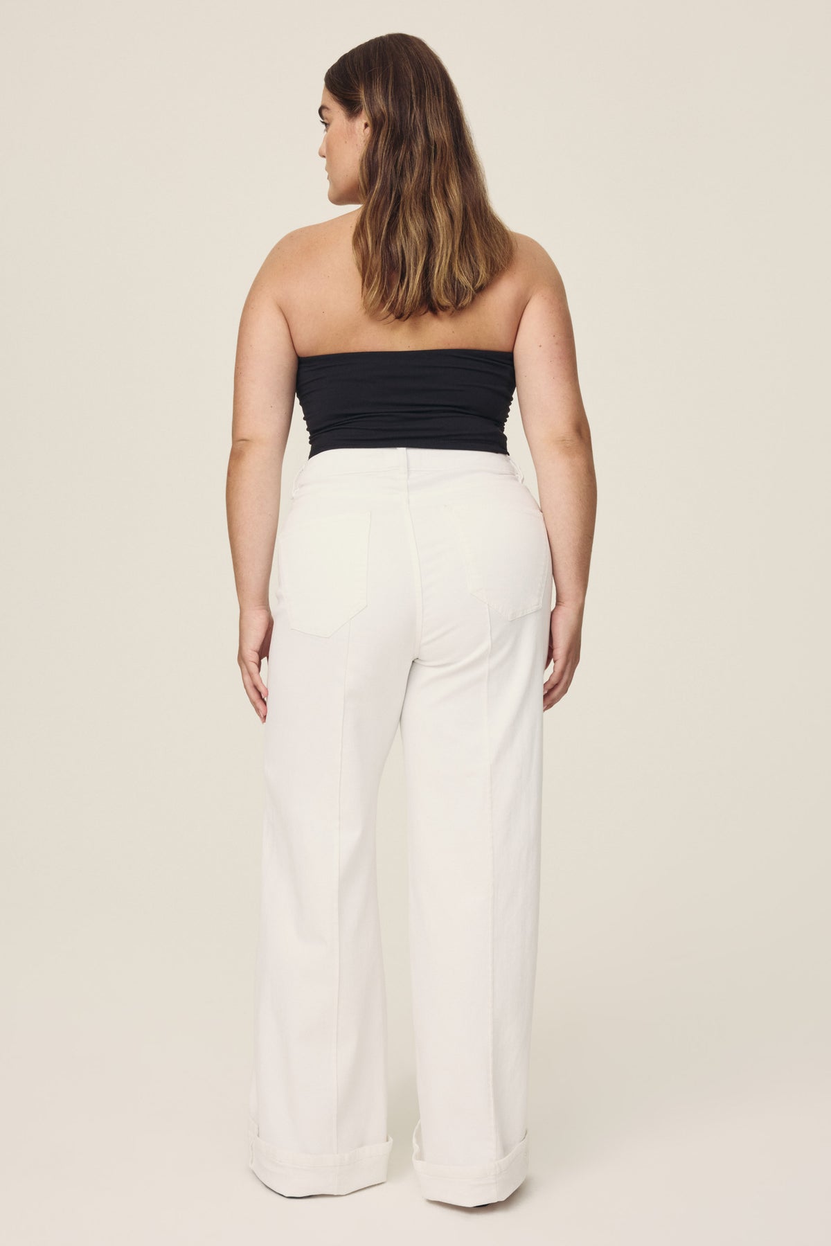 Women's Plus Wide Leg White Jean