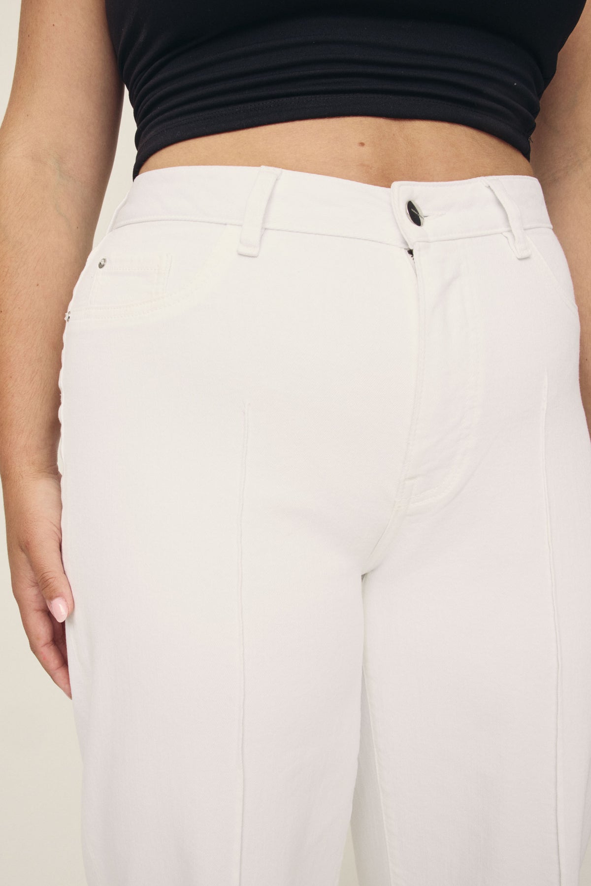 Women's Plus Wide Leg White Jean