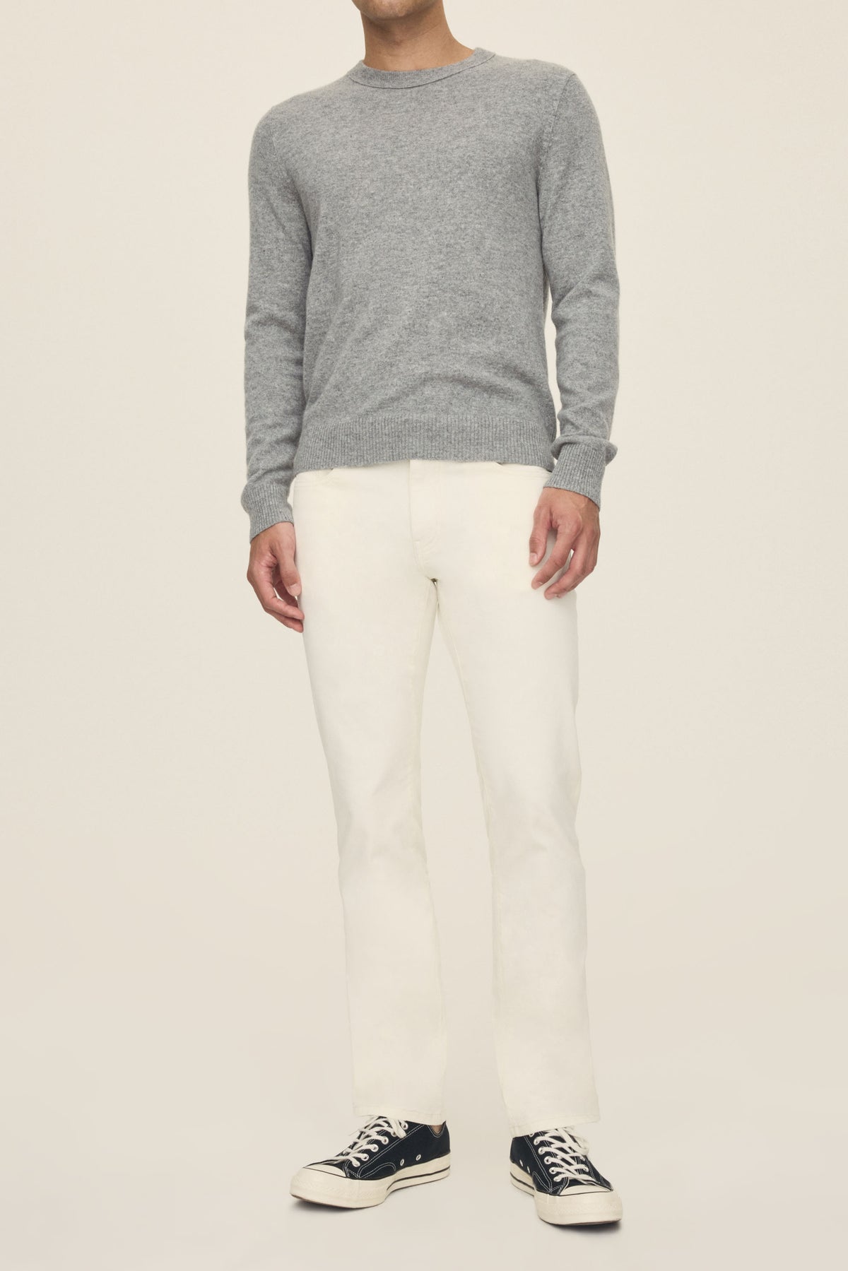 Men's Slim White Twill Pant