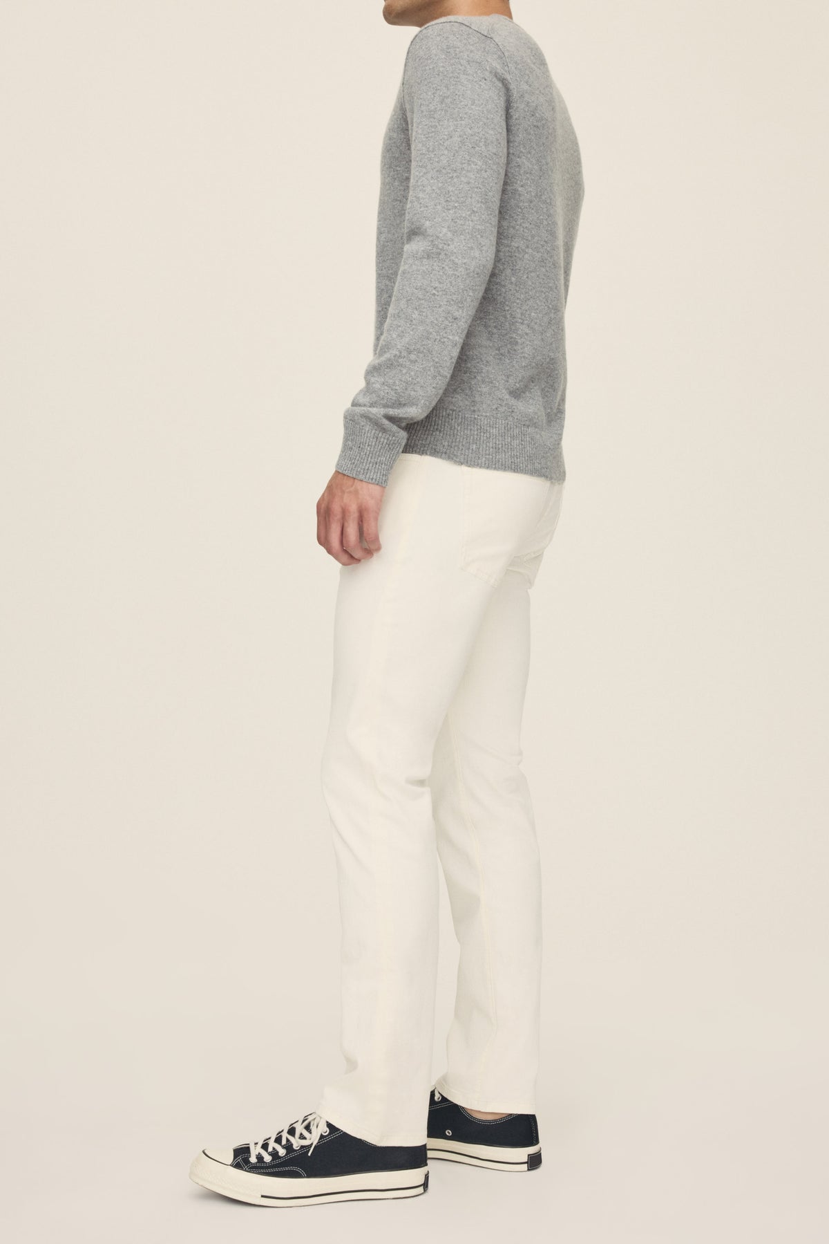 Men's Slim White Twill Pant