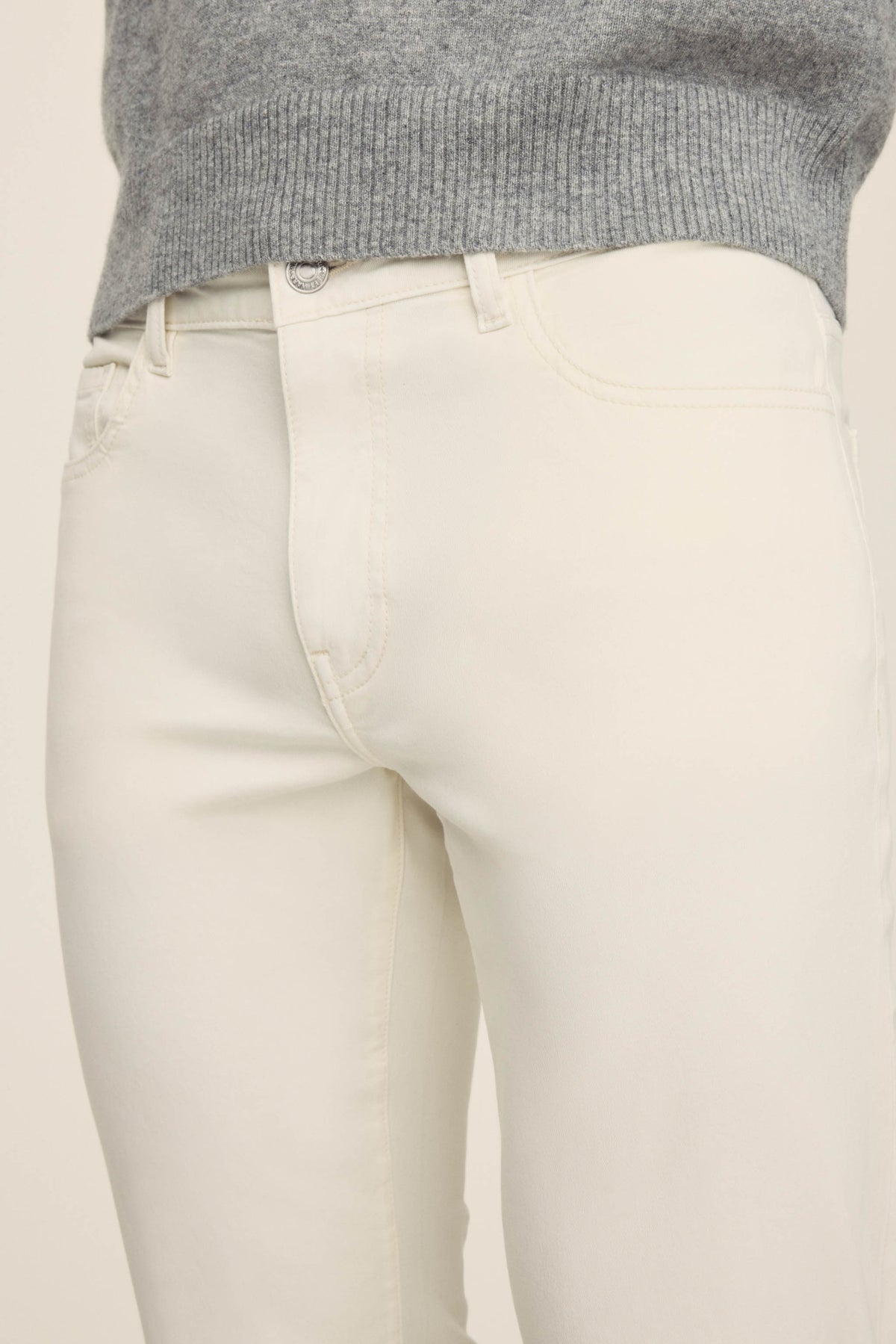 Men's Slim White Twill Pant