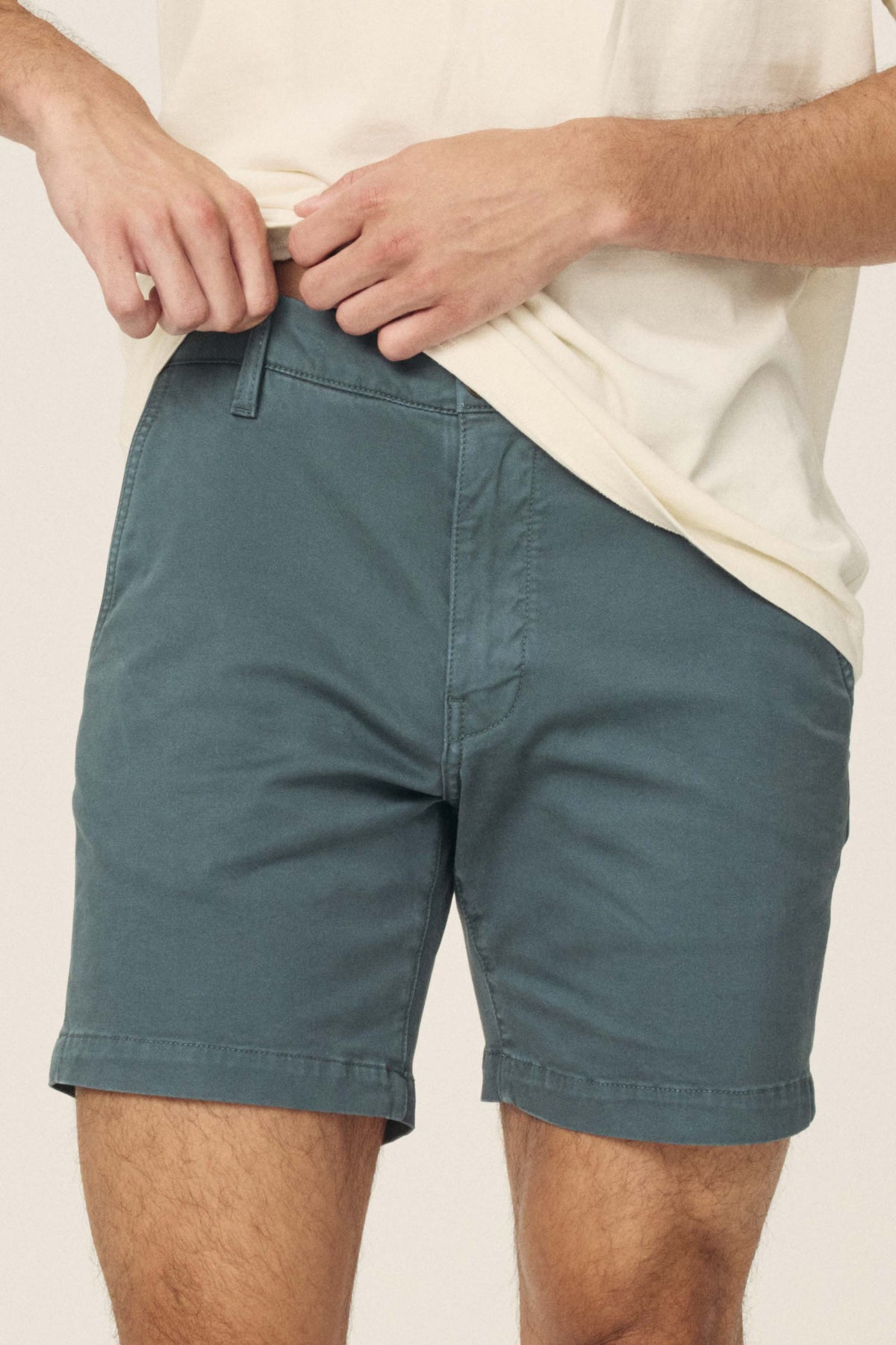 Men's Blue-Green Twill Short