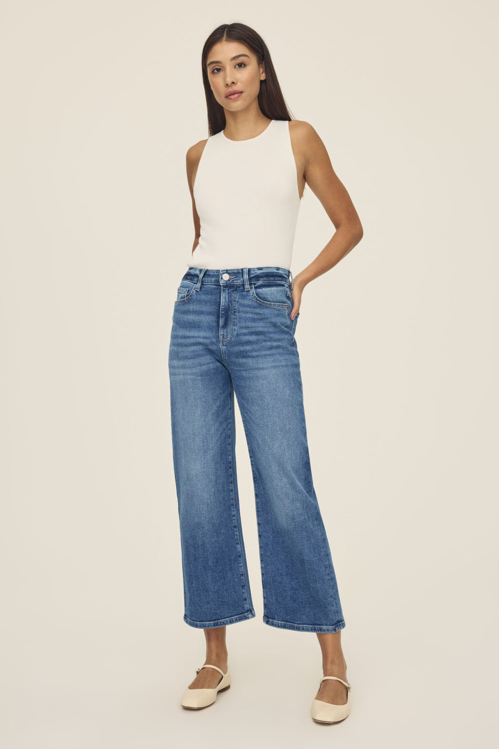New York High-Waisted Jeans（blue）25 ICN - CROPPED WIDE LEG JEANS | CROSSROADS