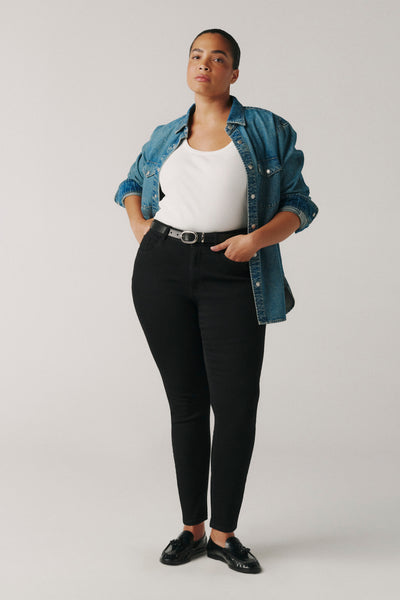 【black】New York High-Waisted Jeans (25) JFK Plus Skinny Jeans - Black Mid-Rise Skinny Jeans 14W-24W