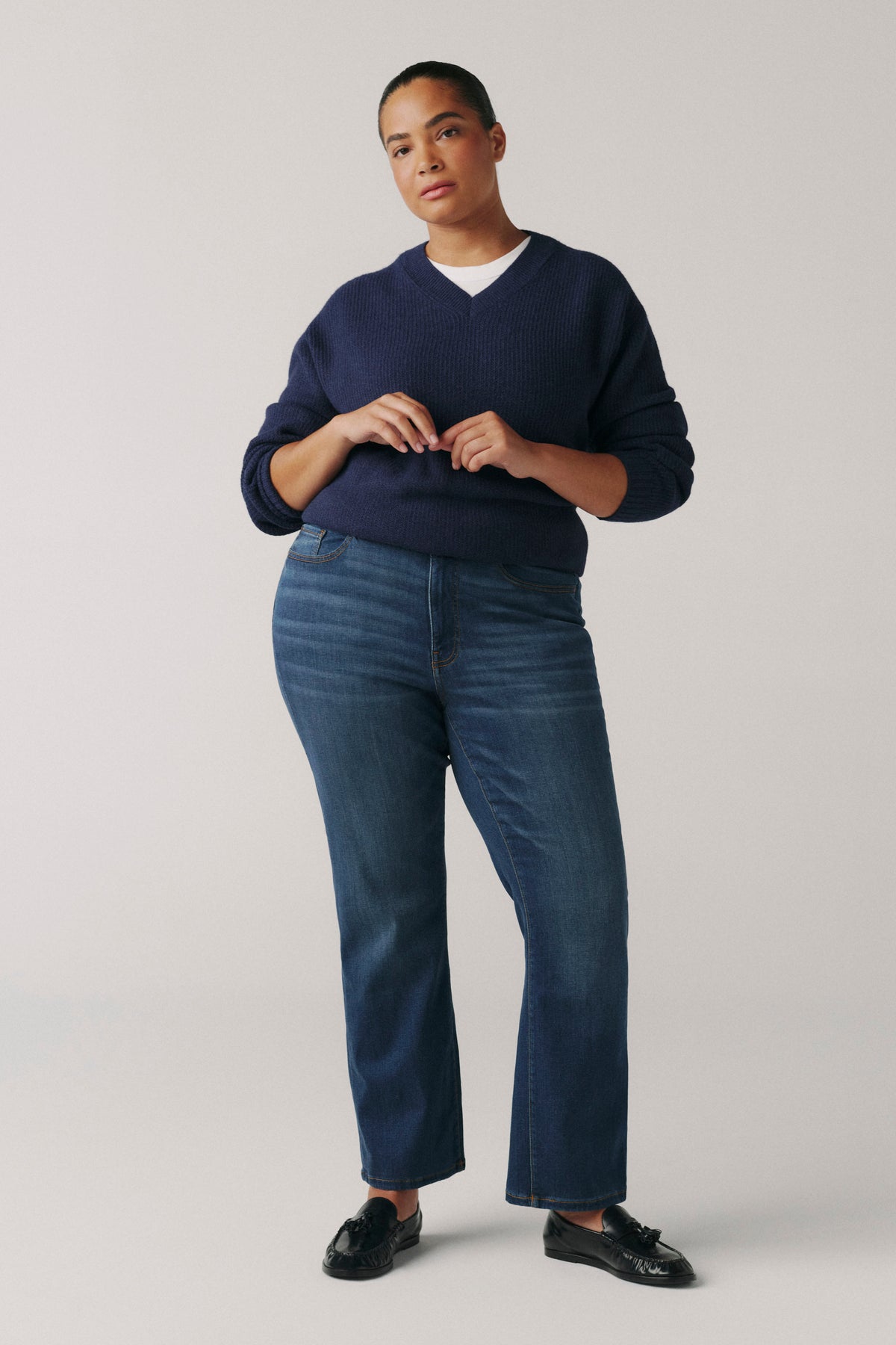 ASE Plus Stretch Straight Jeans - Blue High-Rise Straight Jeans 14W-24W