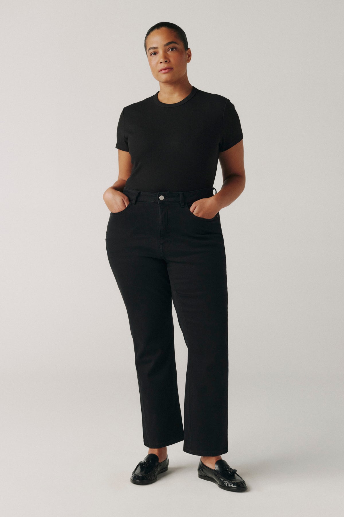 ASE Plus Stretch Straight Jeans - Black High-Rise Straight Jeans 14W-24W