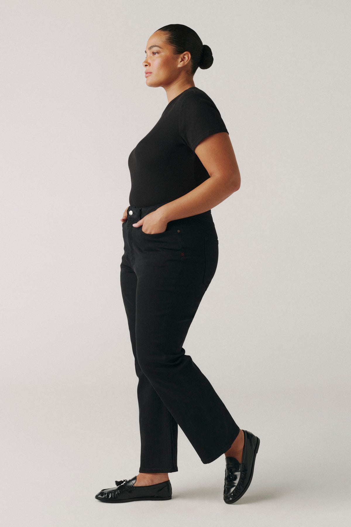 ASE Plus Stretch Straight Jeans - Black High-Rise Straight Jeans 14W-24W