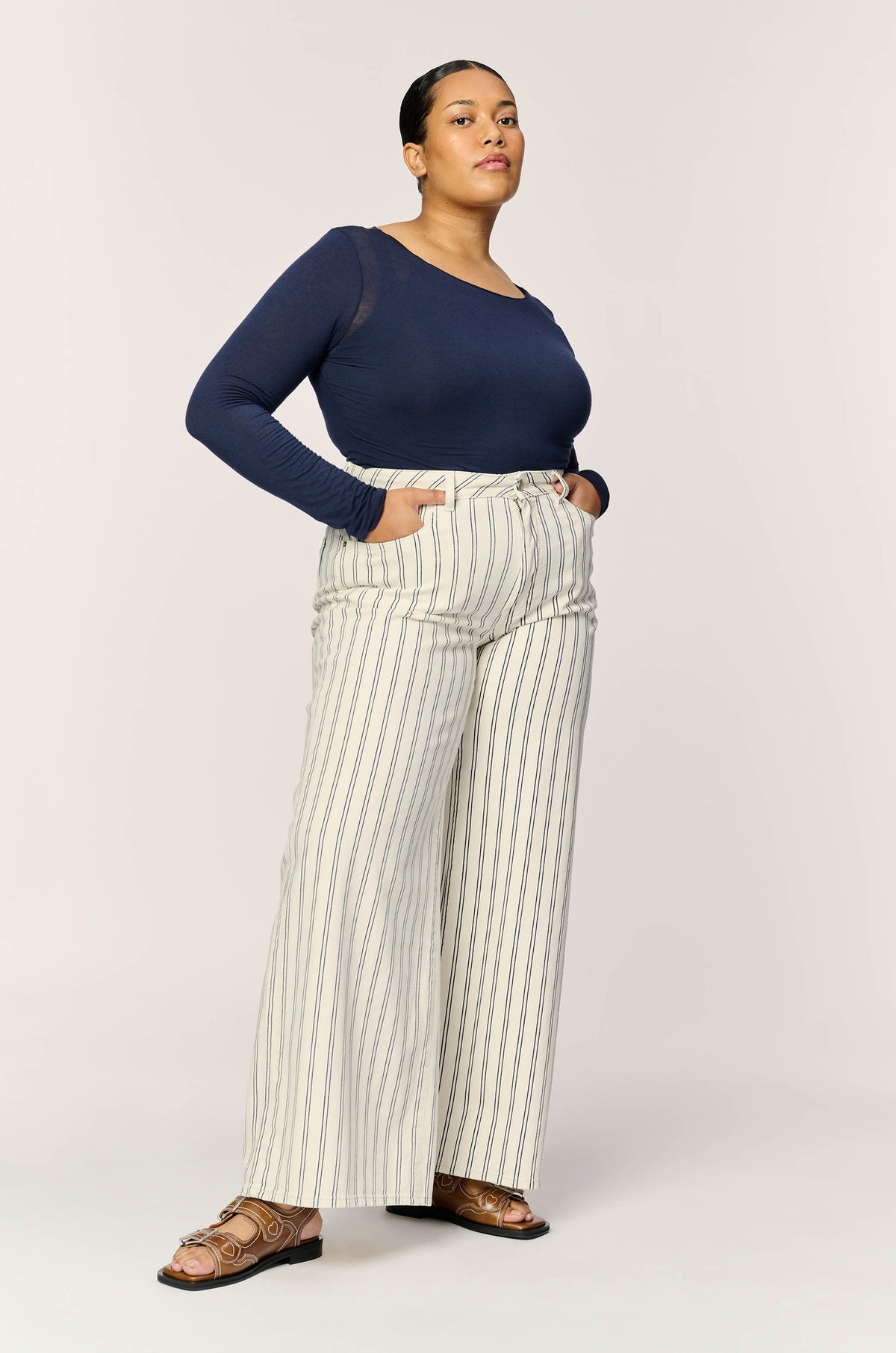 NCE PLUS - RELAXED WIDE LEG | STRIPED CLOUD