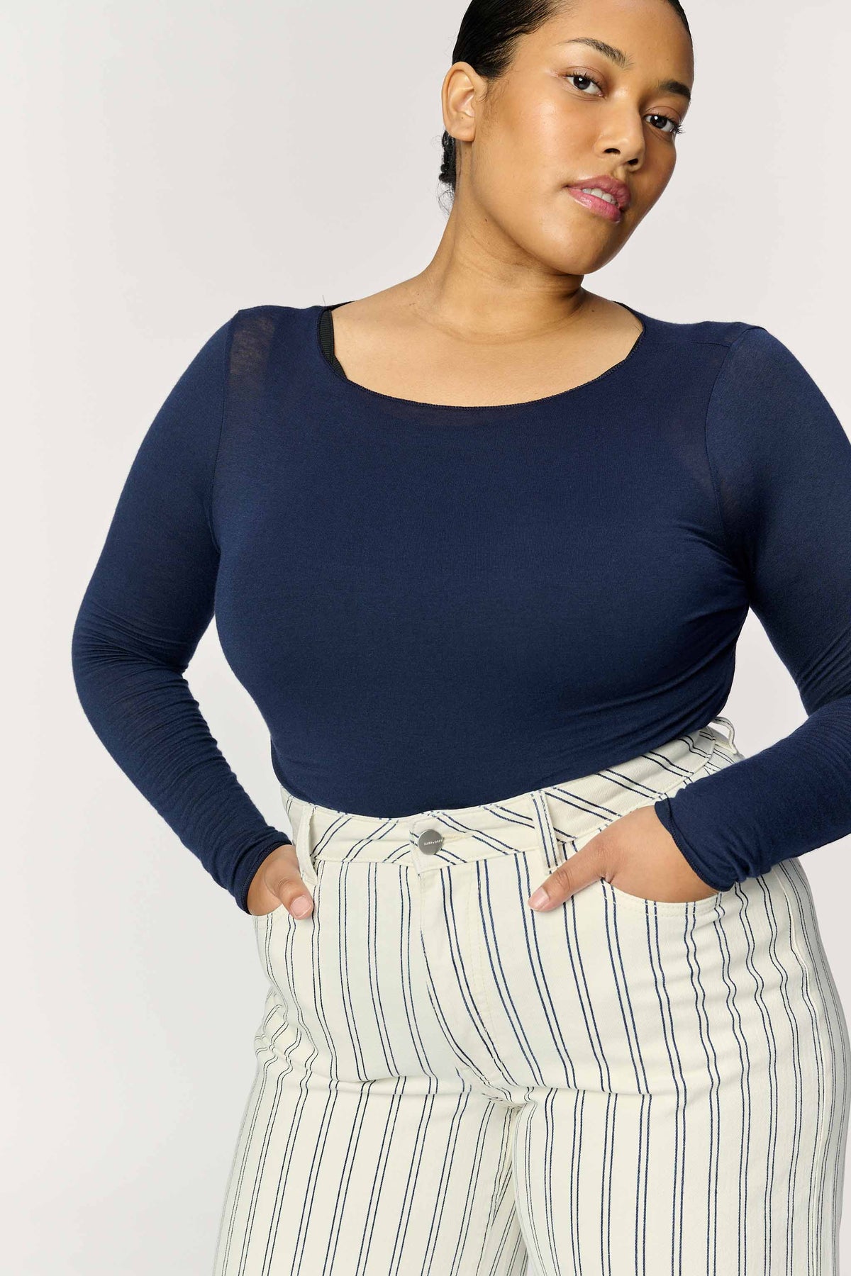 NCE PLUS - RELAXED WIDE LEG | STRIPED CLOUD