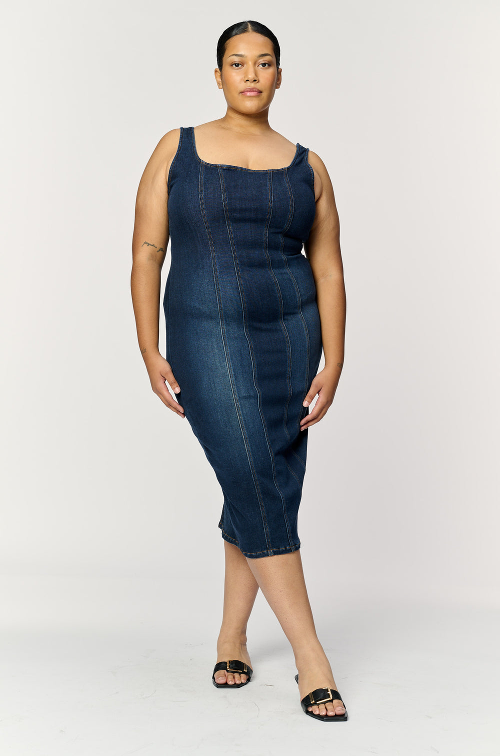 FCO PLUS DENIM DRESS VROOM