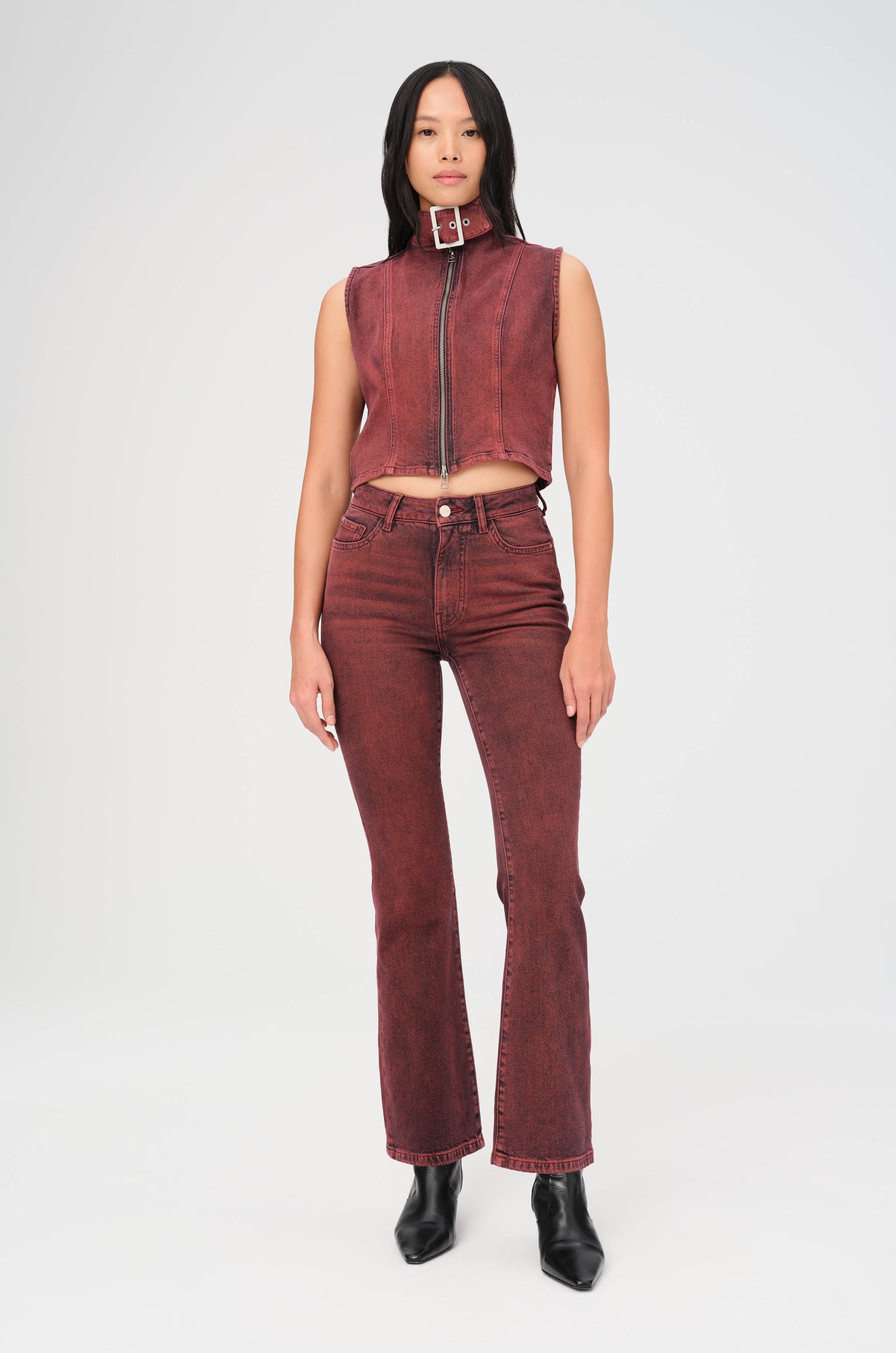 NAO - HIGH RISE BOOTCUT JEANS | RUBY RED