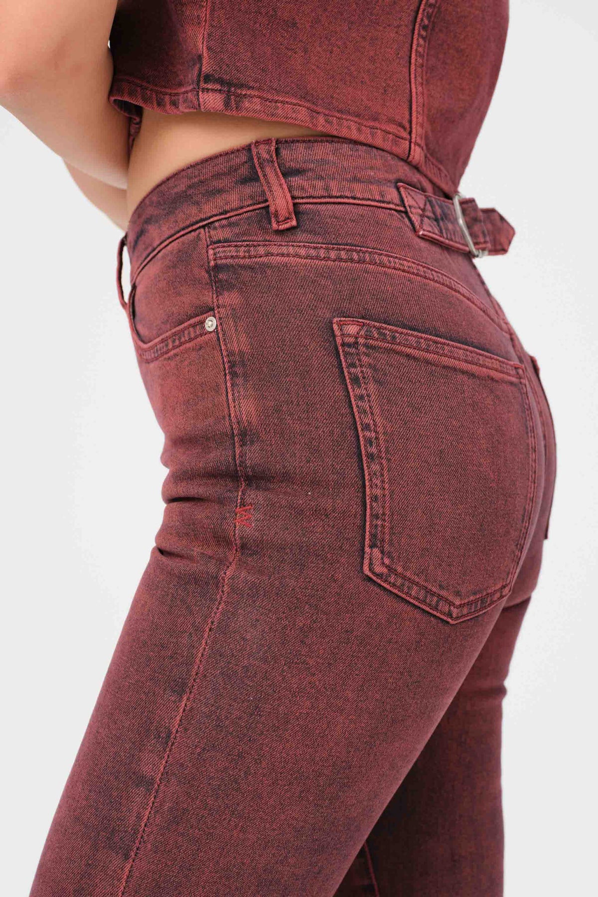 NAO - HIGH RISE BOOTCUT JEANS | RUBY RED