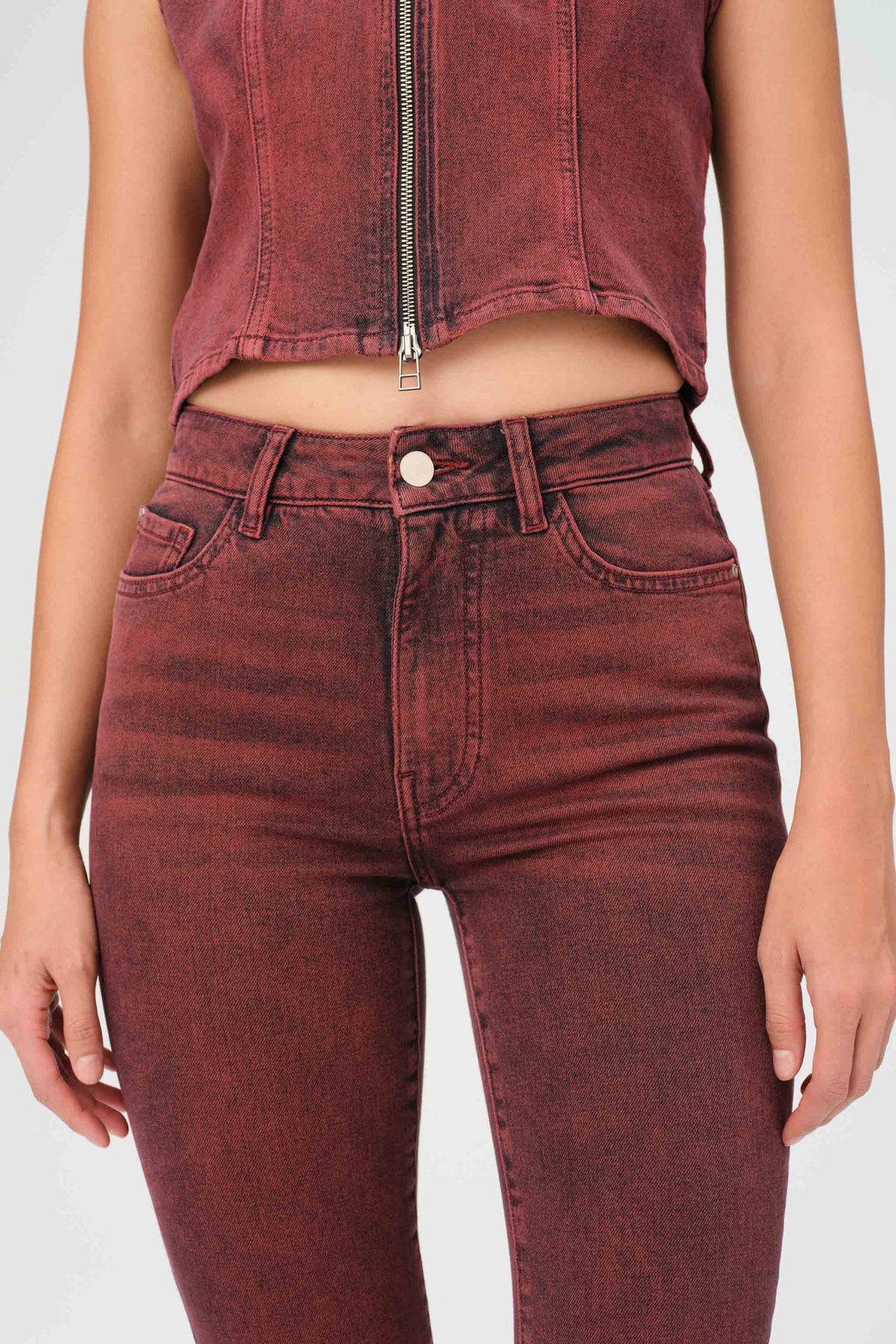 NAO - HIGH RISE BOOTCUT JEANS | RUBY RED