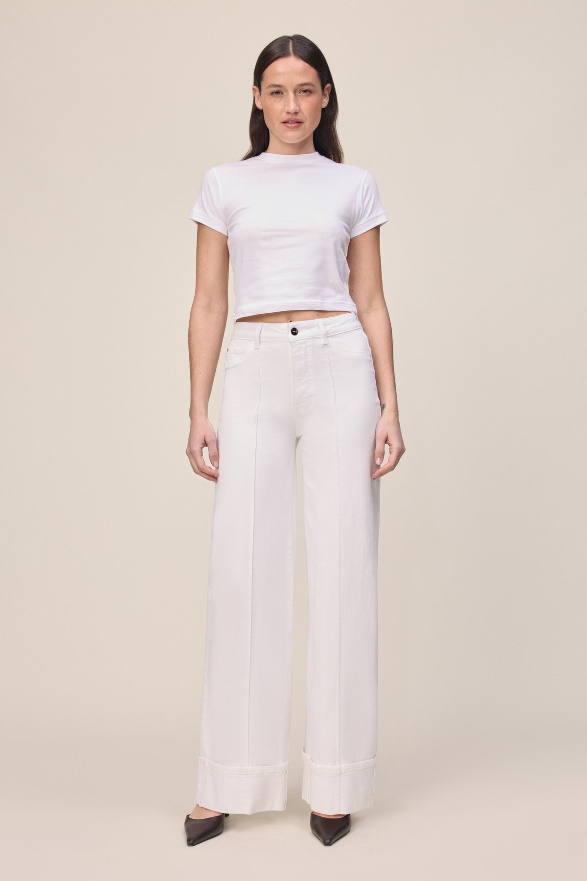 Women's Wide Leg White Jean