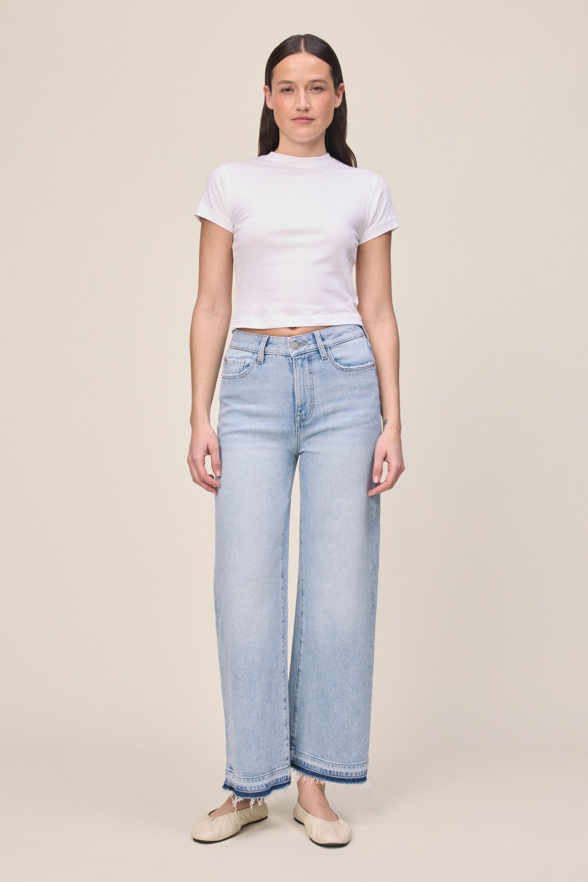 Women's Cropped Wide Leg Blue Jean