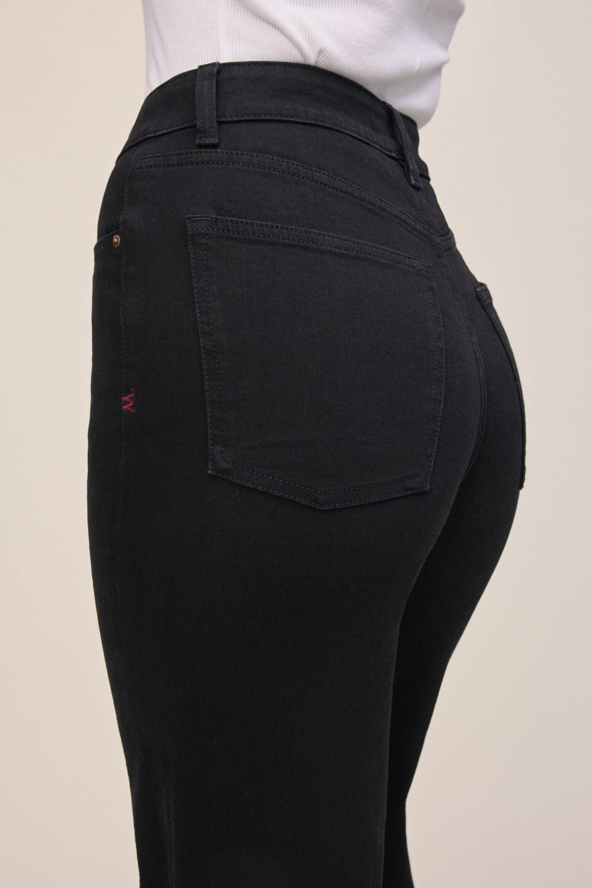 Women's Cropped Wide Leg Black Jean