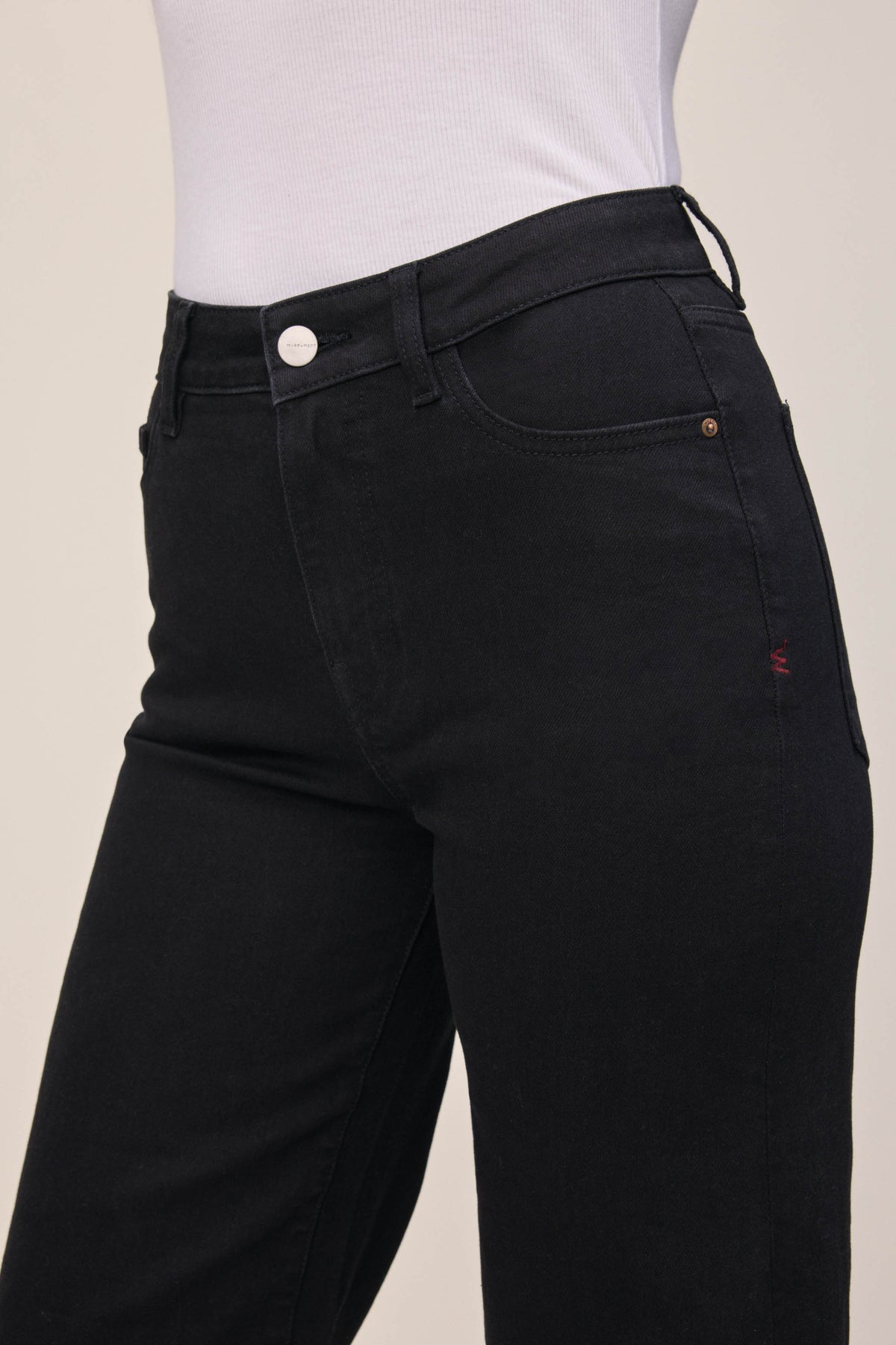 Women's Cropped Wide Leg Black Jean