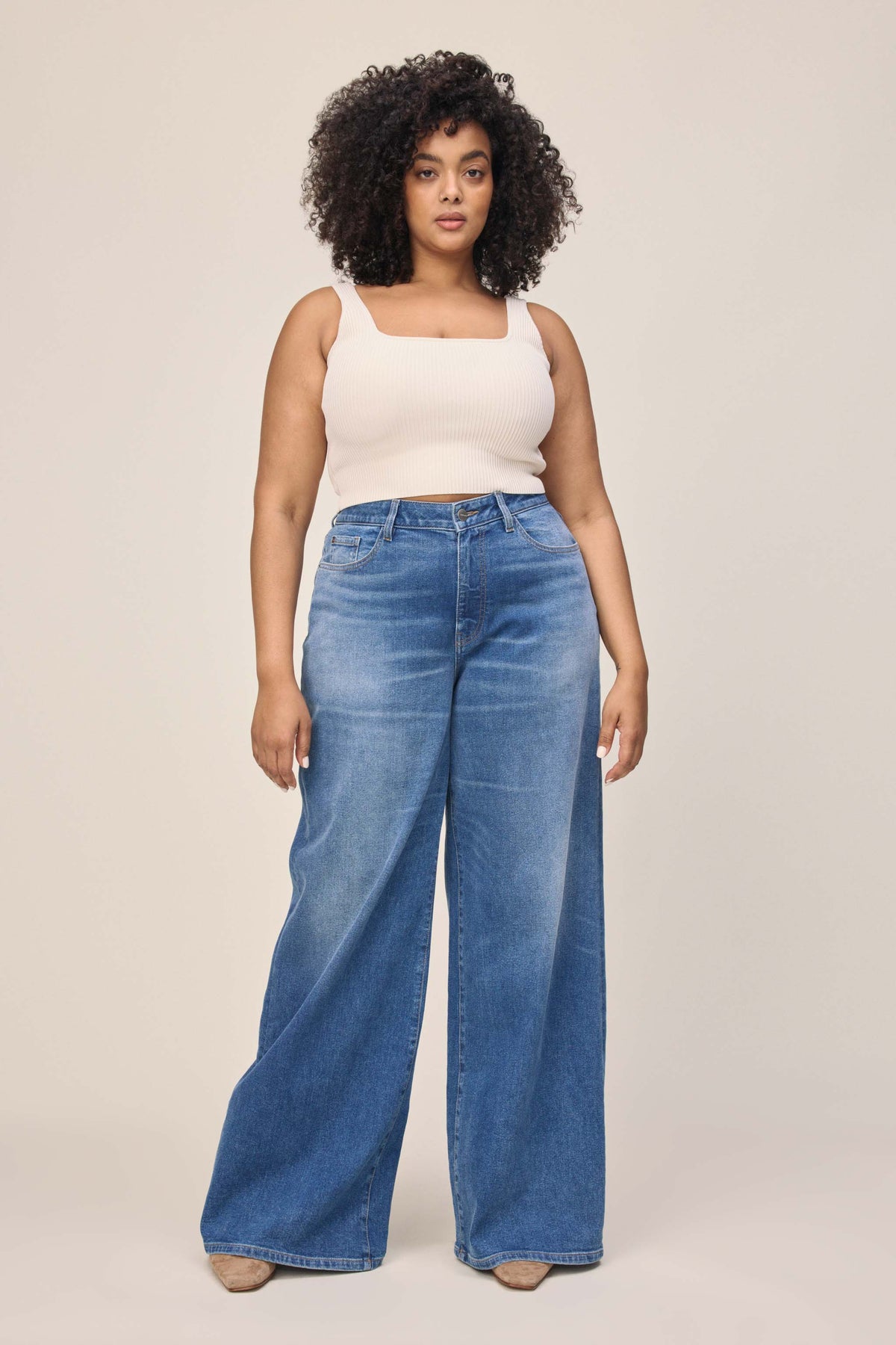 Women's Plus Wide Leg Blue Jean