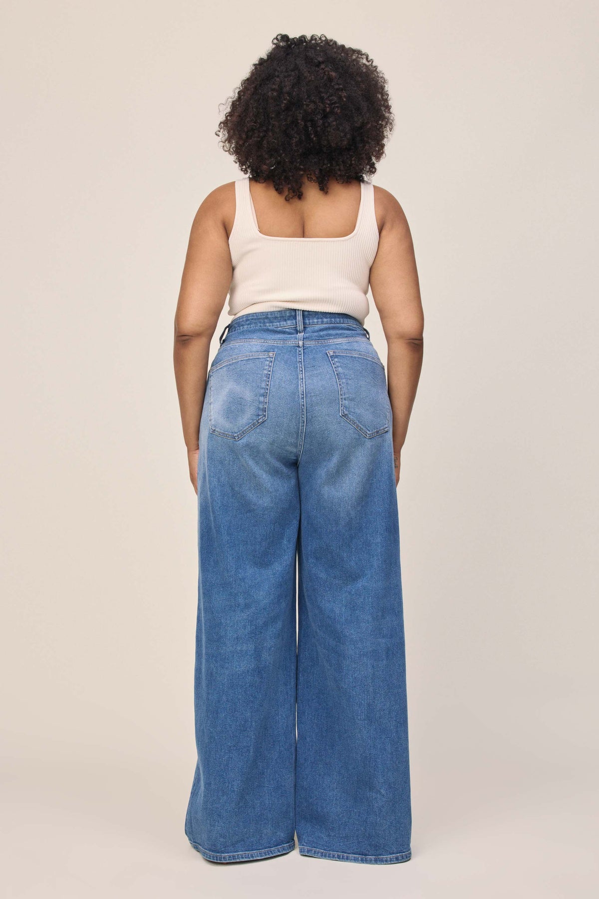 Women's Plus Wide Leg Blue Jean