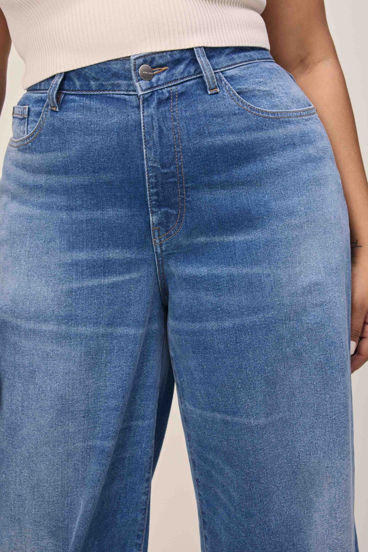 Women's Plus Wide Leg Blue Jean