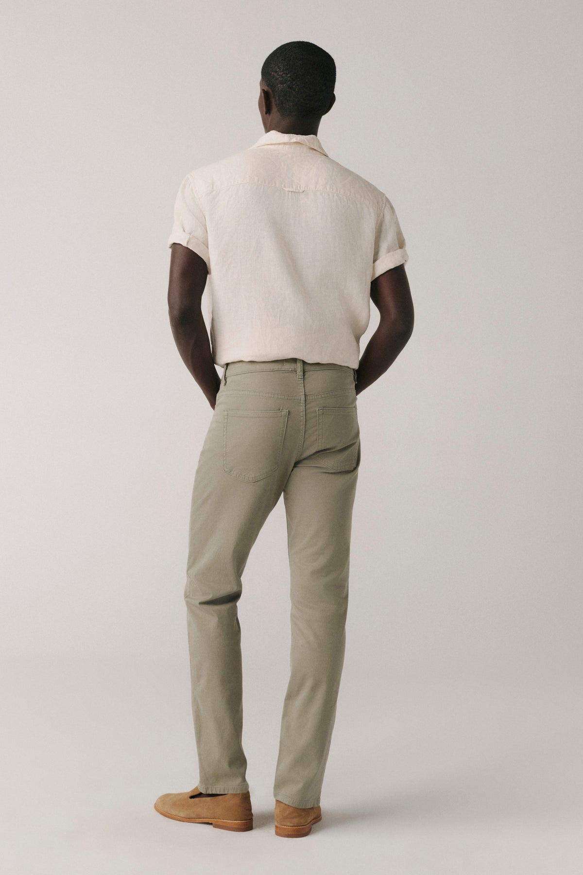 AMS - TWILL SLIM PANTS | GREEN SLATE