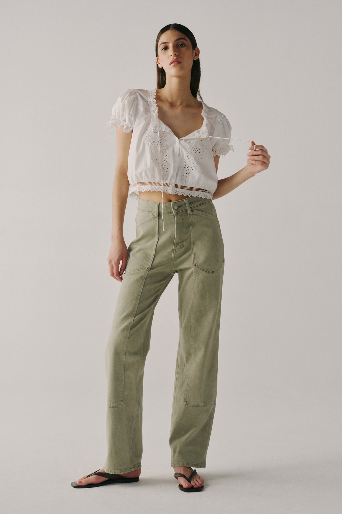 SAT - 90'S UTILITY STRAIGHT JEANS | LAUREL GREEN