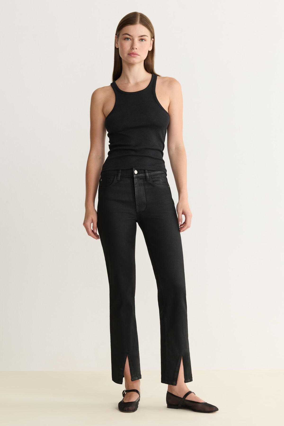 BZE - VINTAGE STRAIGHT JEANS | NOIR WAX COATED