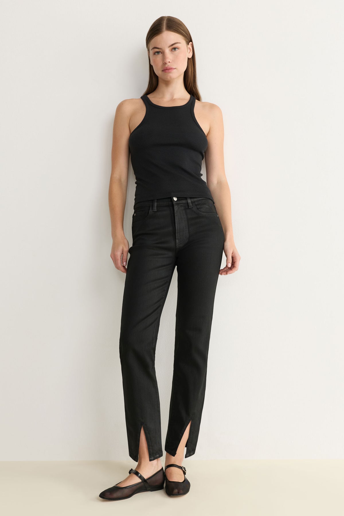 BZE - VINTAGE STRAIGHT JEANS | NOIR WAX COATED