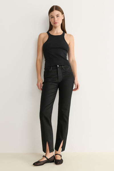 BZE - VINTAGE STRAIGHT JEANS | NOIR WAX COATED