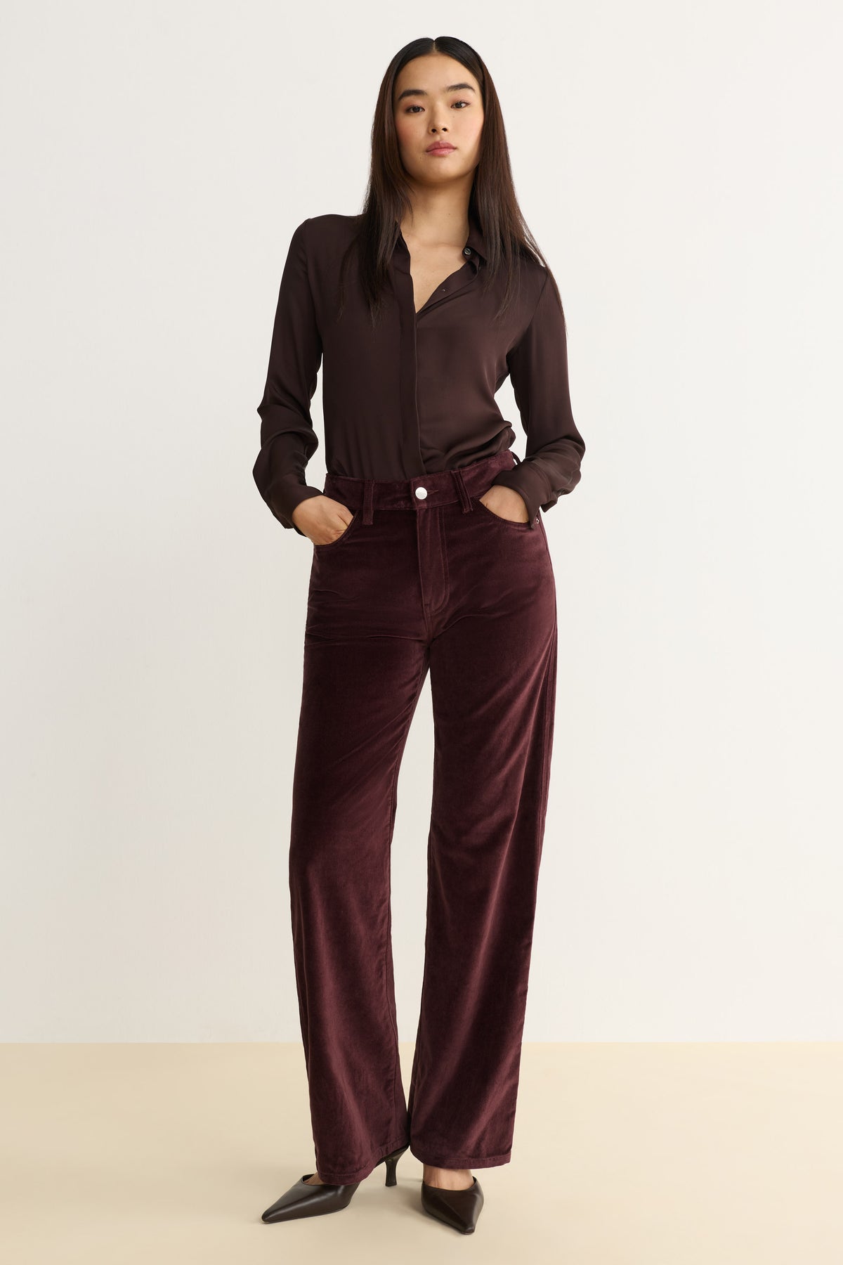SAT - 90's STRAIGHT JEANS | OXBLOOD VELVET
