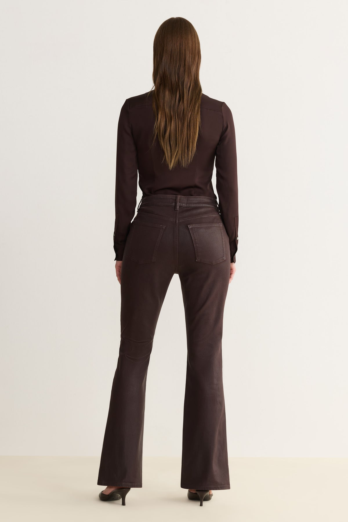 NAO STRETCH - HIGH RISE BOOTCUT JEANS | COATED AMERICANO