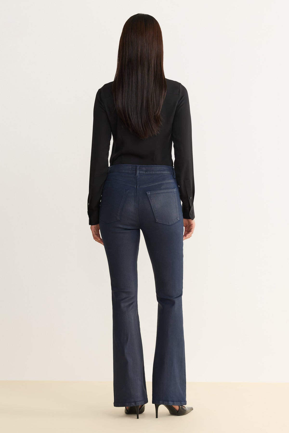 NAO STRETCH - HIGH RISE BOOTCUT JEANS | COATED SHALLOWS