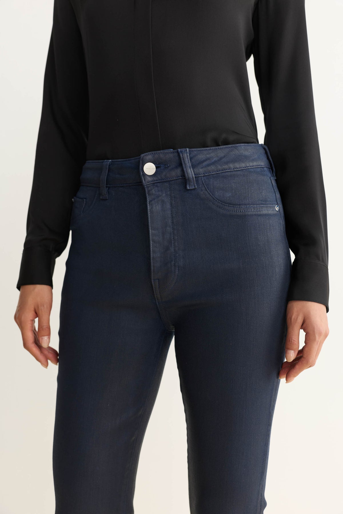 NAO STRETCH - HIGH RISE BOOTCUT JEANS | COATED SHALLOWS