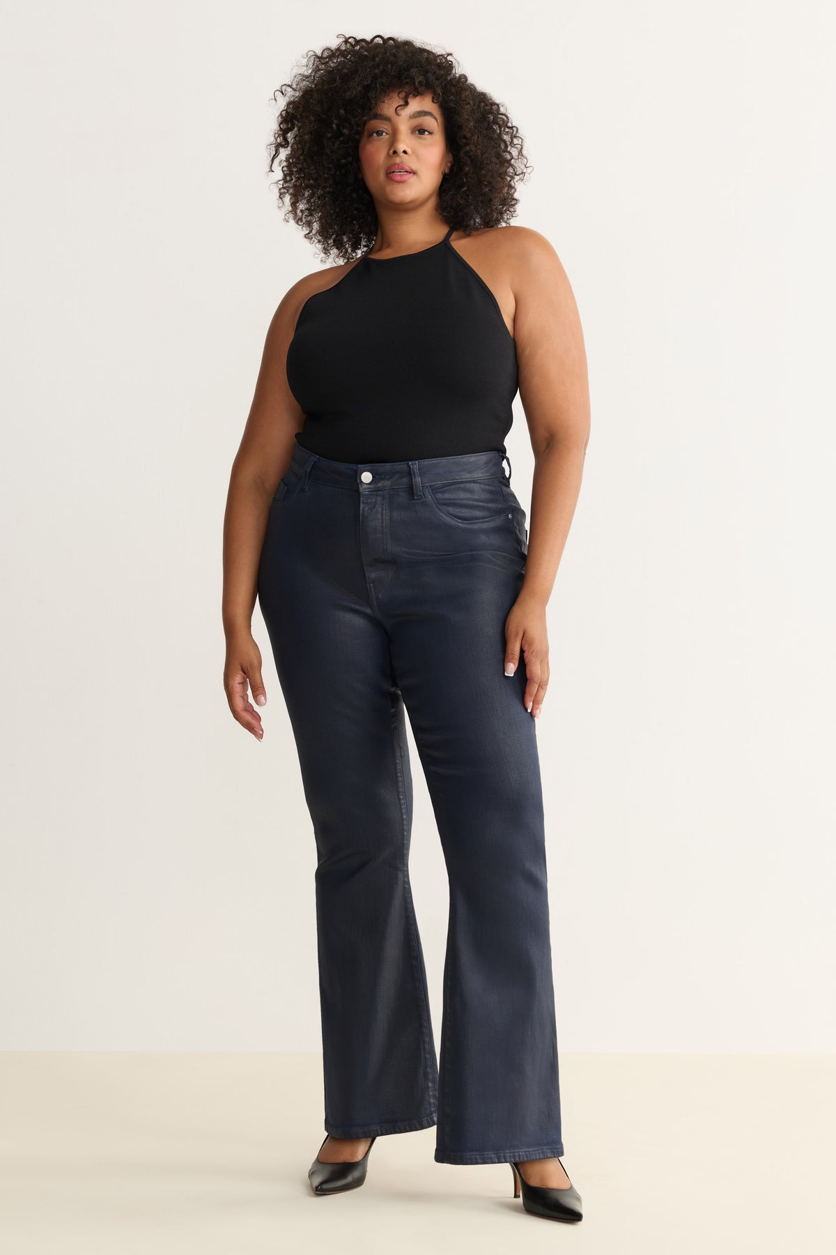 NAO STRETCH PLUS - HIGH RISE BOOTCUT JEANS | COATED SHALLOWS