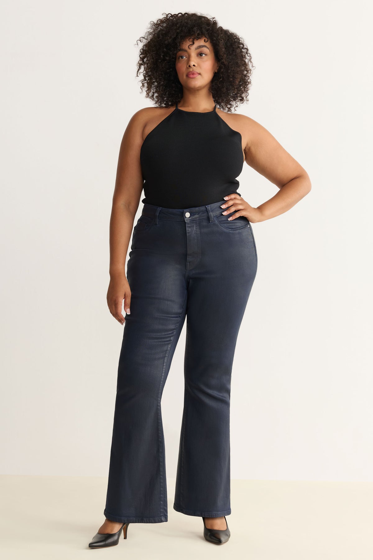 NAO STRETCH PLUS - HIGH RISE BOOTCUT JEANS | COATED SHALLOWS