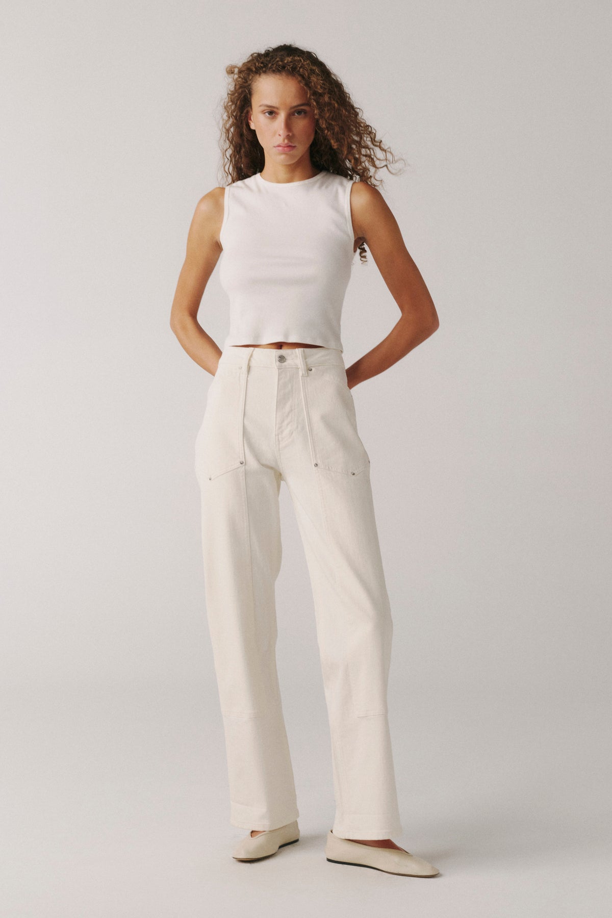 SAT - 90'S UTILITY STRAIGHT JEANS | ECRU