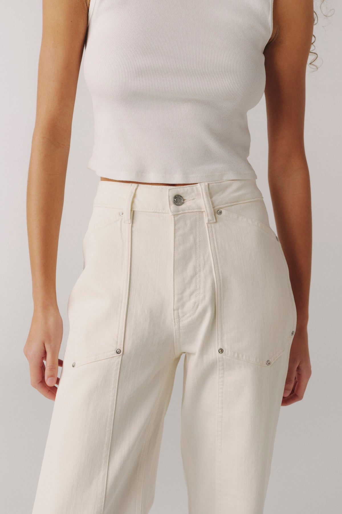 SAT - 90'S UTILITY STRAIGHT JEANS | ECRU