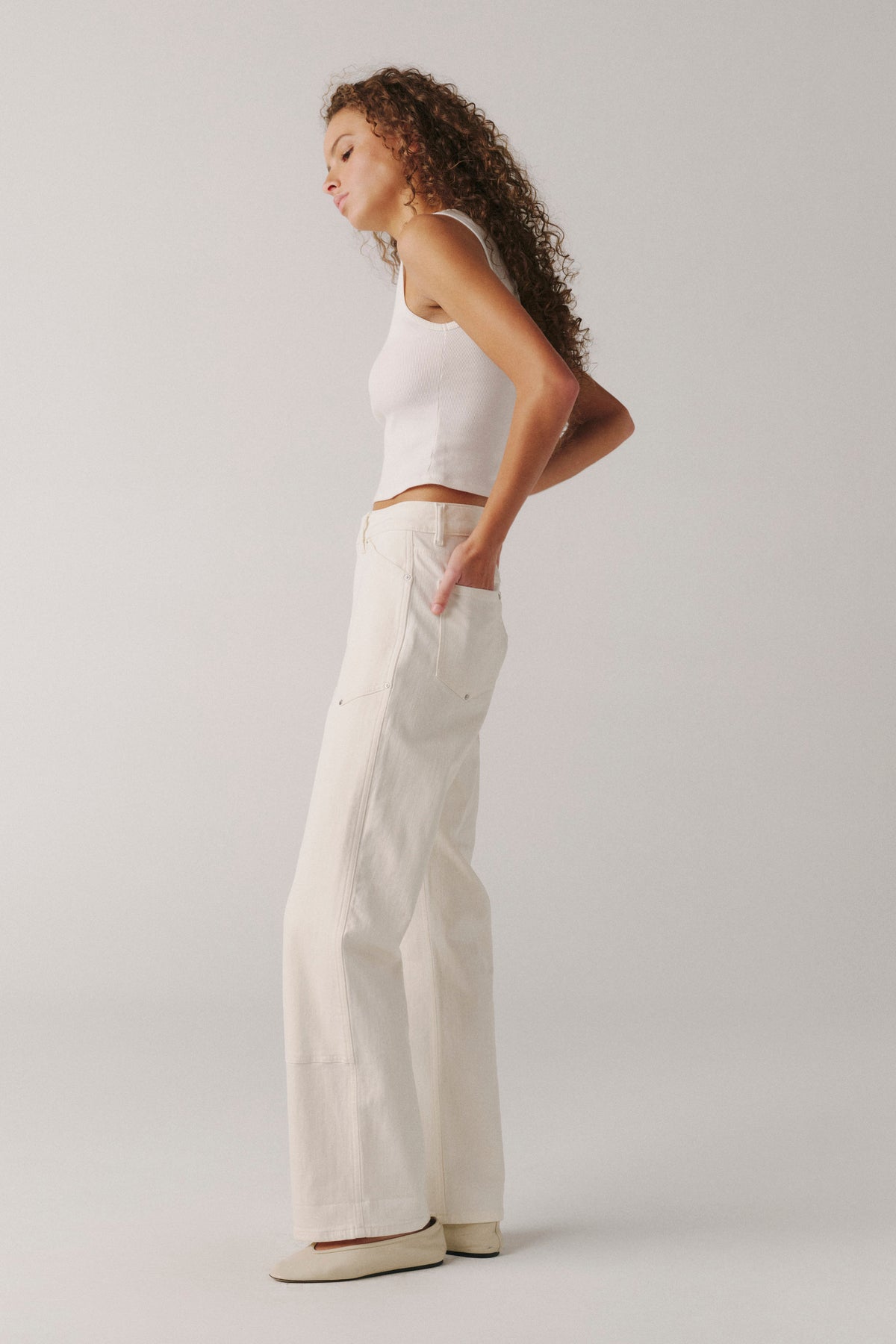 SAT - 90'S UTILITY STRAIGHT JEANS | ECRU