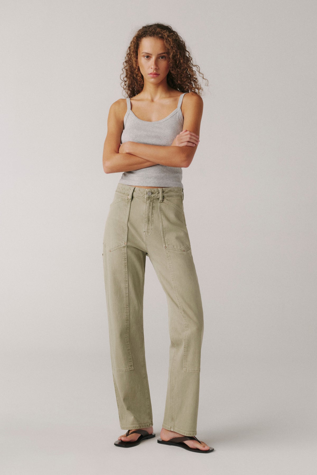 SAT - 90'S UTILITY STRAIGHT JEANS | LAUREL GREEN