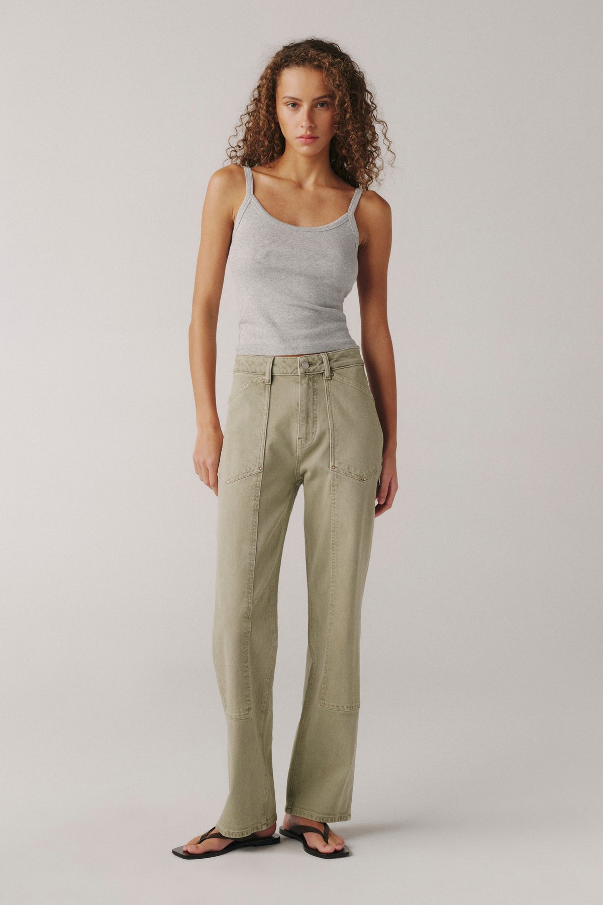 SAT - 90'S UTILITY STRAIGHT JEANS | LAUREL GREEN