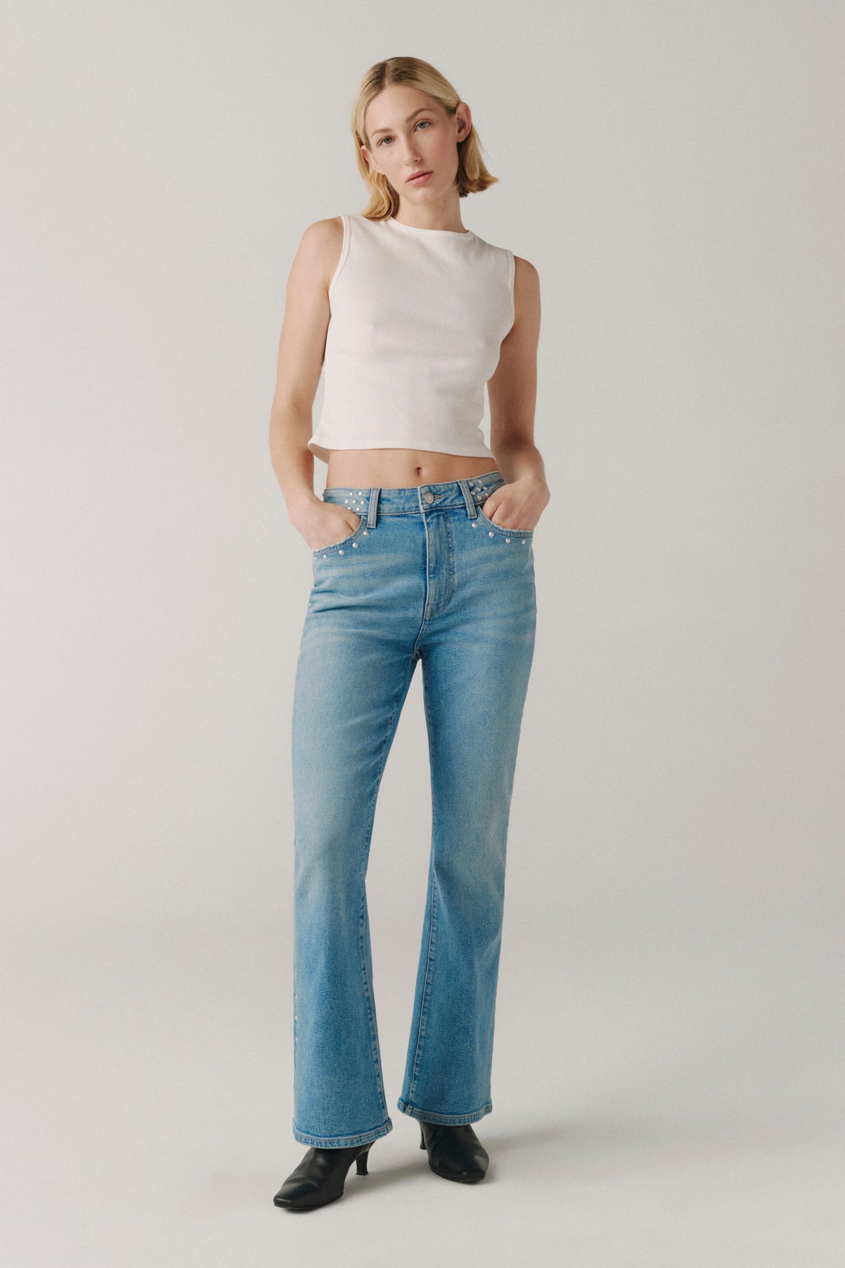 NAO - HIGH RISE BOOTCUT JEANS | STUDDED UP