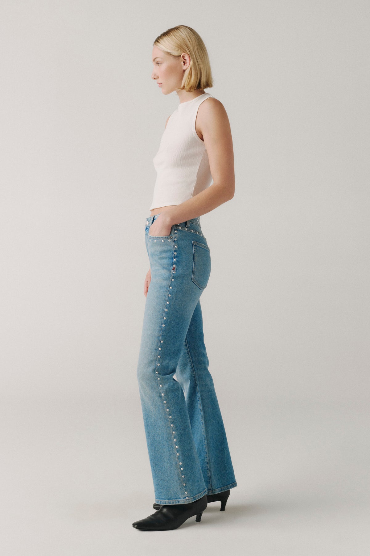NAO - HIGH RISE BOOTCUT JEANS | STUDDED UP