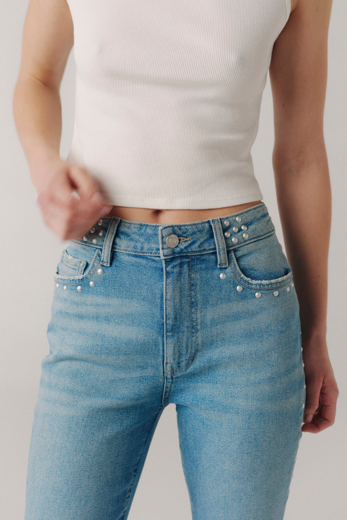 NAO - HIGH RISE BOOTCUT JEANS | STUDDED UP