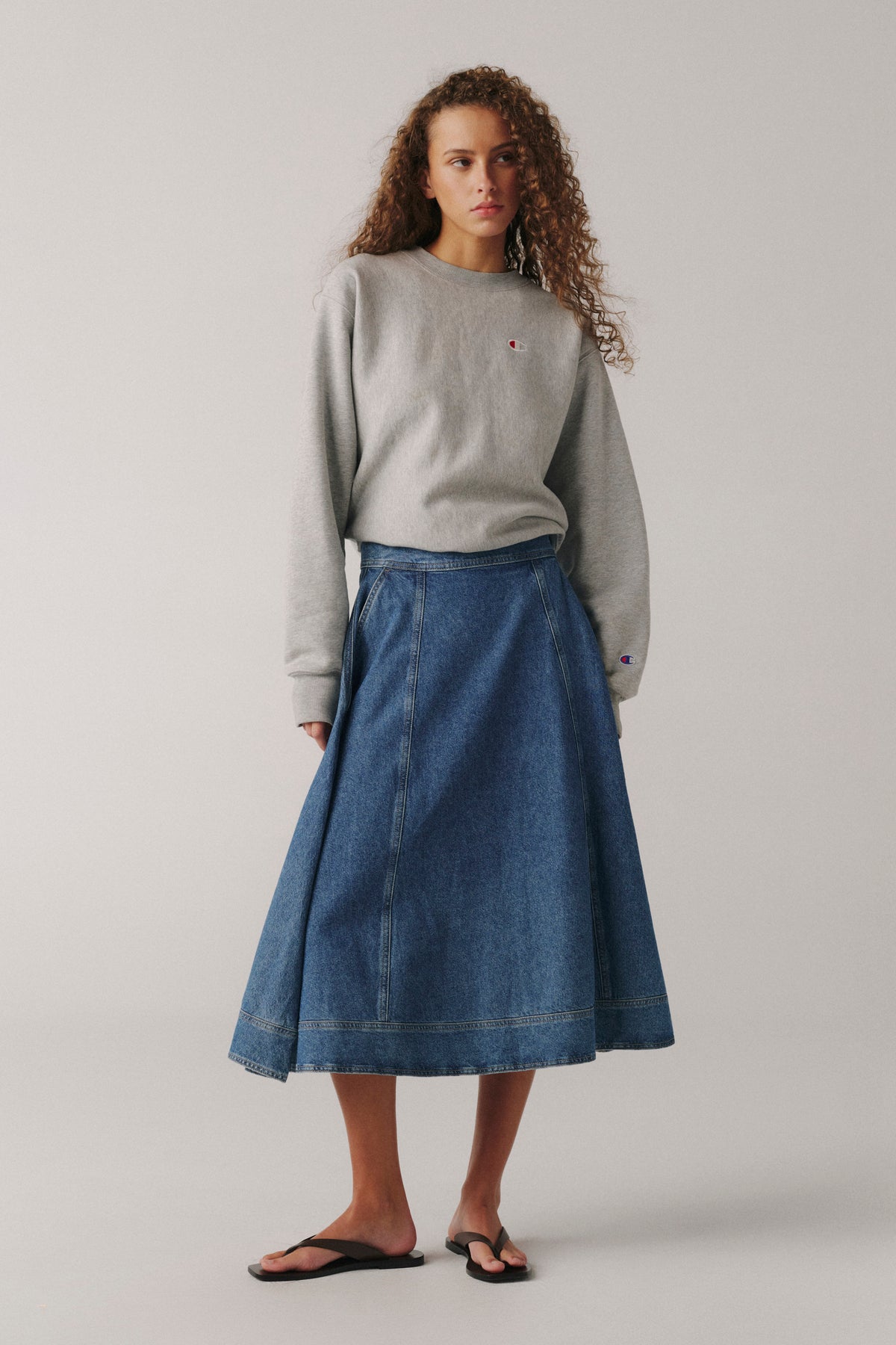 LOS - DENIM MIDI SKIRT | HANG UP